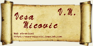 Vesa Mićović vizit kartica